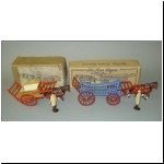 Charbens No.505 Hay Cart (left), No.503 Farm Wagon with incorrect (post-war) box (right) (photo by Bonhams)