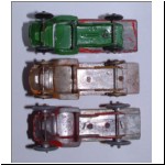 Mack Stake Trucks - Charbens (top), Tootsietoy (centre), Johillco (bottom)