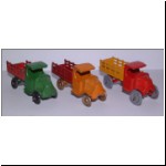 Mack Stake Trucks - Charbens (left), Tootsietoy (centre), Johillco (right)